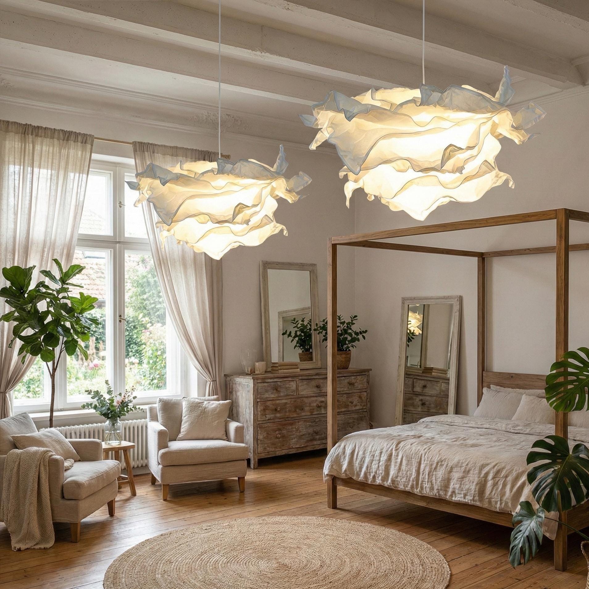 Lámpara De Techo Con Forma De Corazón - LED Dimmable, Control Remoto, 50 Cm, Color Rosa, Para Habitación Infantil