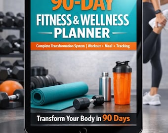 90-Day Fitness & Wellness Planner | Workout, Nutrition Tracker (A4 PDF)