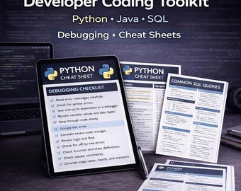 Developer Coding Assistant Toolkit | Python Java SQL Debugging Guide & Error Fix Cheatsheets PDF