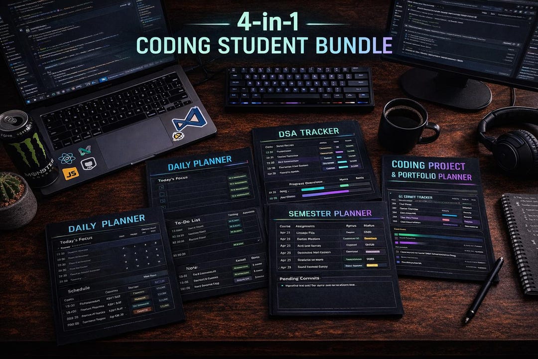 Coding Student Success Bundle | Daily Planner, Leetcode DSA Tracker, CS ...