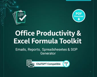 Guia de Produtividade no Escritório e Fórmulas do Excel | Manual Profissional de Eficiência no Trabalho (PDF)