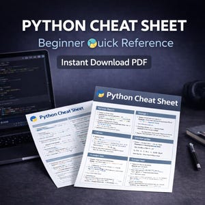 Hoja de trucos de Python para principiantes / Guía de referencia rápida de programación / Sintaxis de codificación imprimible (PDF)