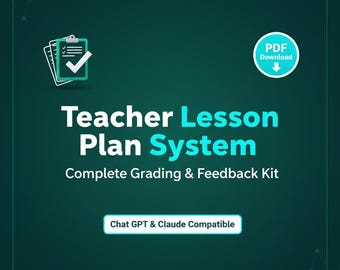 Plano de aula e guia de avaliação para professores em PDF | Kit de ferramentas para auxiliar de sala de aula