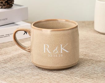Taza de cerámica grabada personalizada, tazas de boda personalizadas, regalos de compromiso, regalos de boda para pareja, regalo de despedida de soltera, regalo de San Valentín.