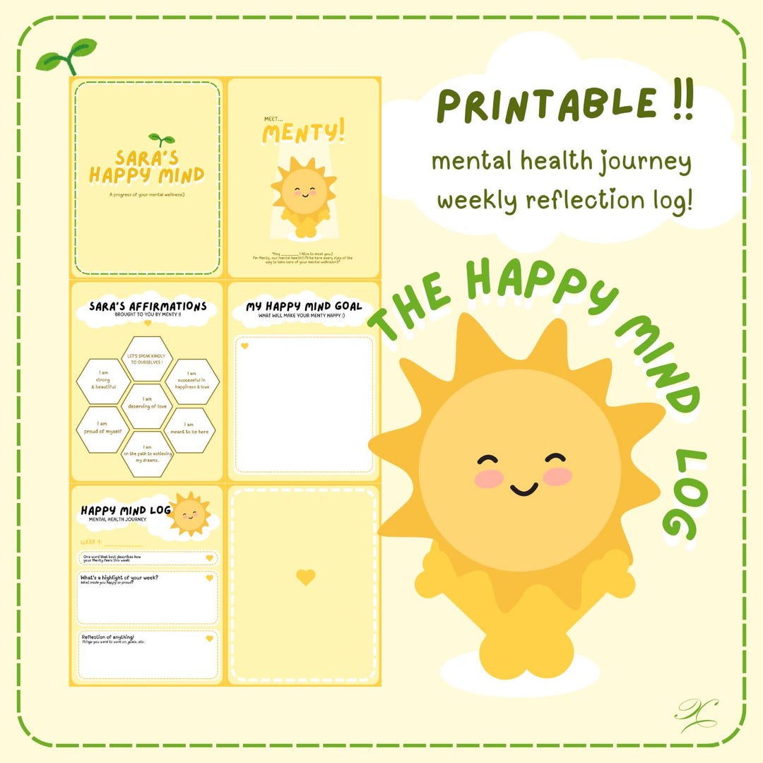 PRINTABLE Weekly Mental Health Log | Interactive Emotional Check-in ...