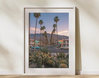 Palm Springs Retro Motel Print, Mid Century Modern Desert Wall Art (Digital Download)