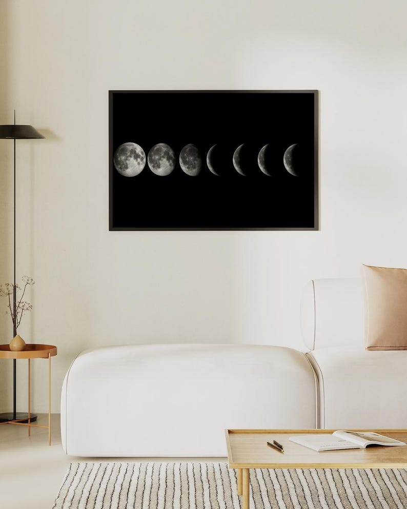 Lunar Cycle Art Print, Moon Phases Wall Decor (digital Download) - Etsy