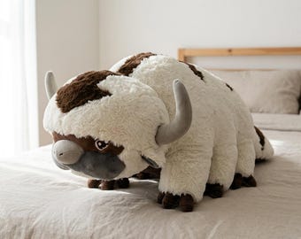 Peluche de Appa de 53 cm, peluche grande inspirado en Avatar, regalo de felpa suave inspirado en Avatar, decoración de peluche de Avatar: La Leyenda de Aang