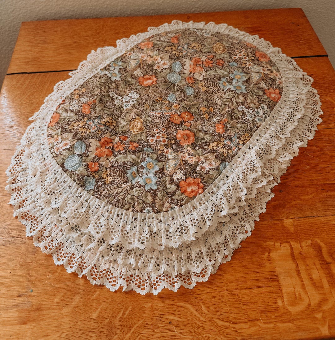 Vintage Floral Lace Placemats – Set of 4 | Cottagecore Table Linens ...