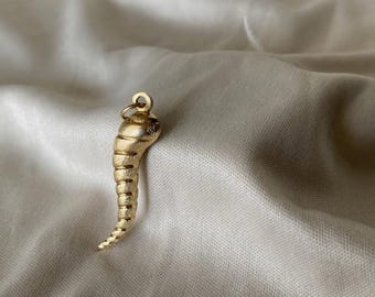 14K Gold Cornicello Horn Pendant
