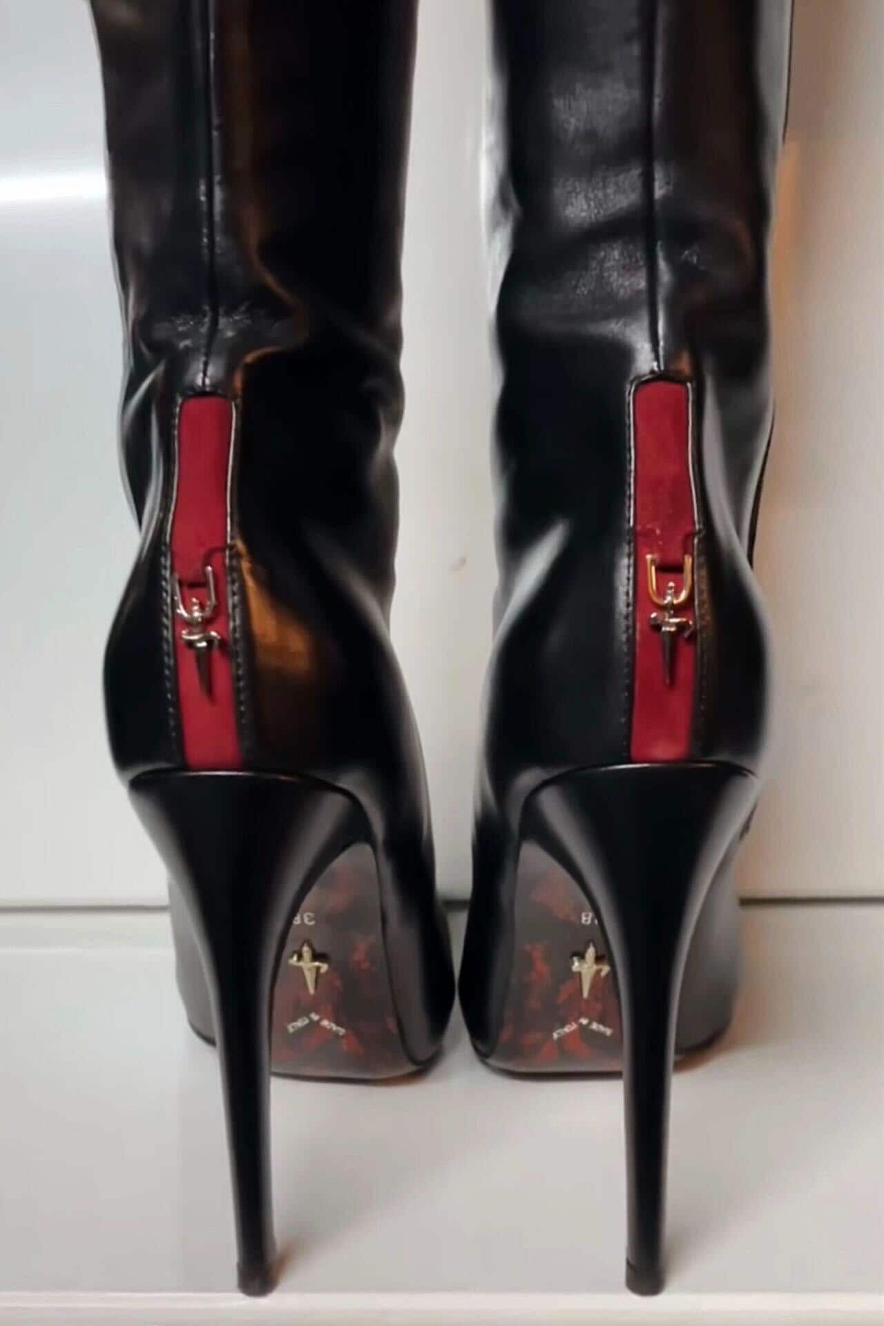 Cesare Paciotti Over-the-knee Boots – Black Nappa Leather – Dagger