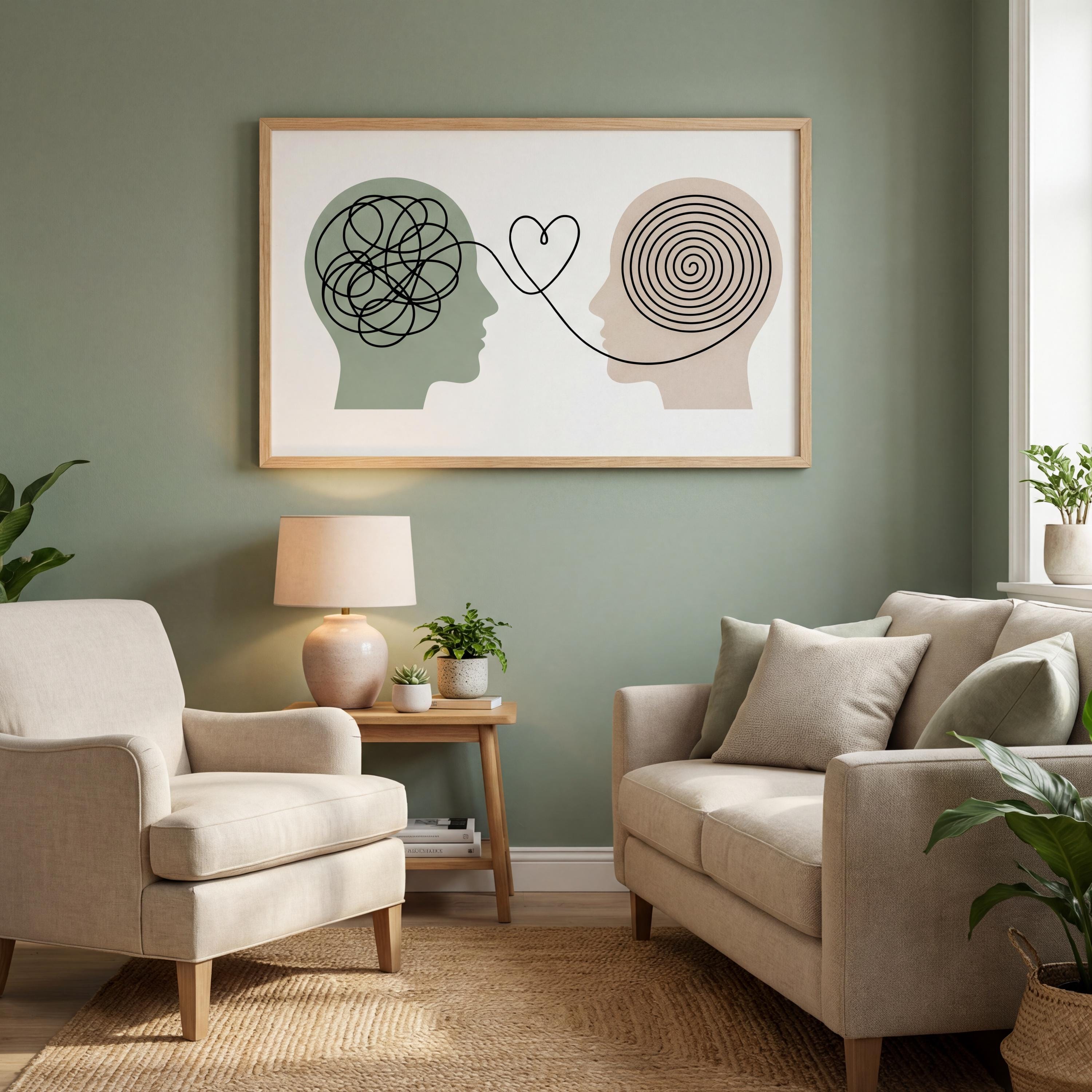 Talk Therapy Print, Mental Health Art, Therapist Office Decor ...