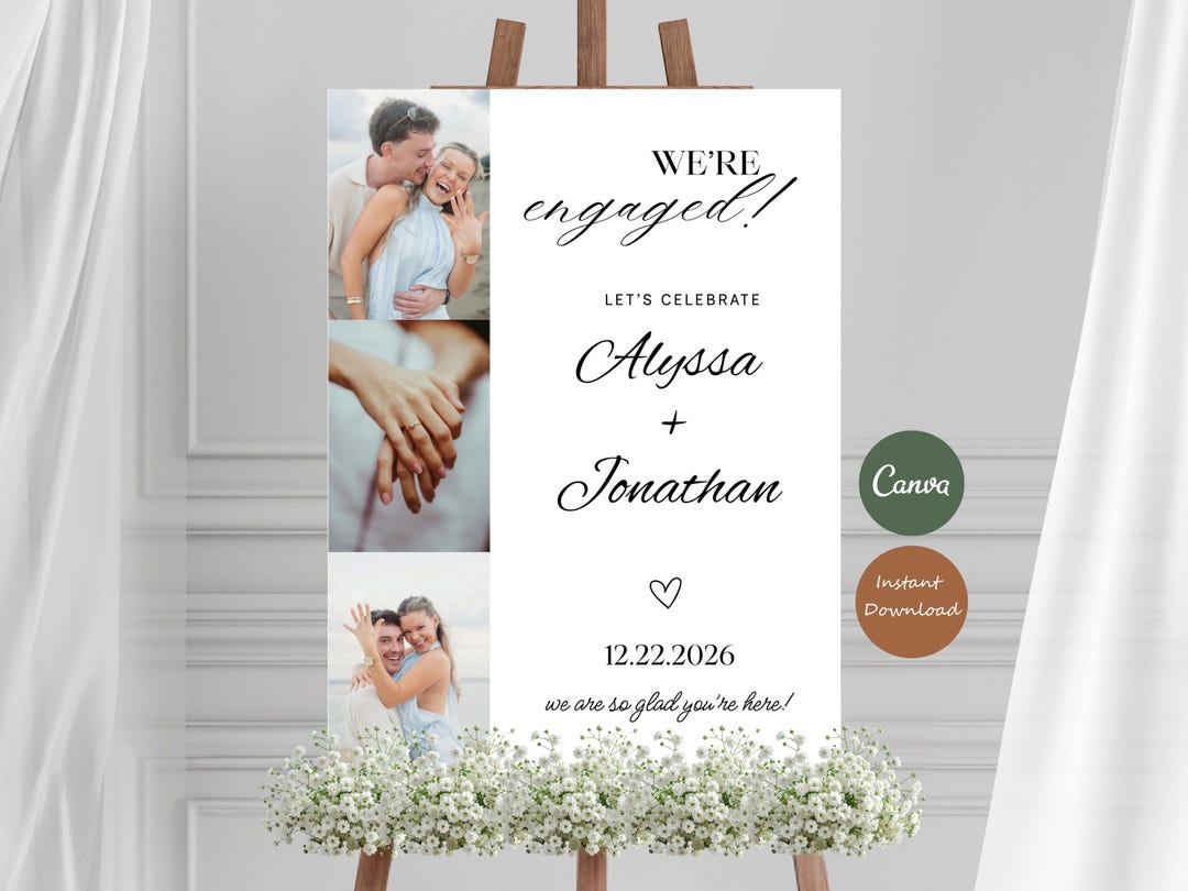 Welcome Partners. Sign Engagement Welcome Sign With Photo – Editable Canva Template (instant ...