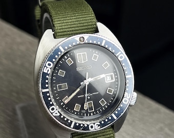 Vintage Seiko Diver Watch | Automatic 150m, Green NATO Strap