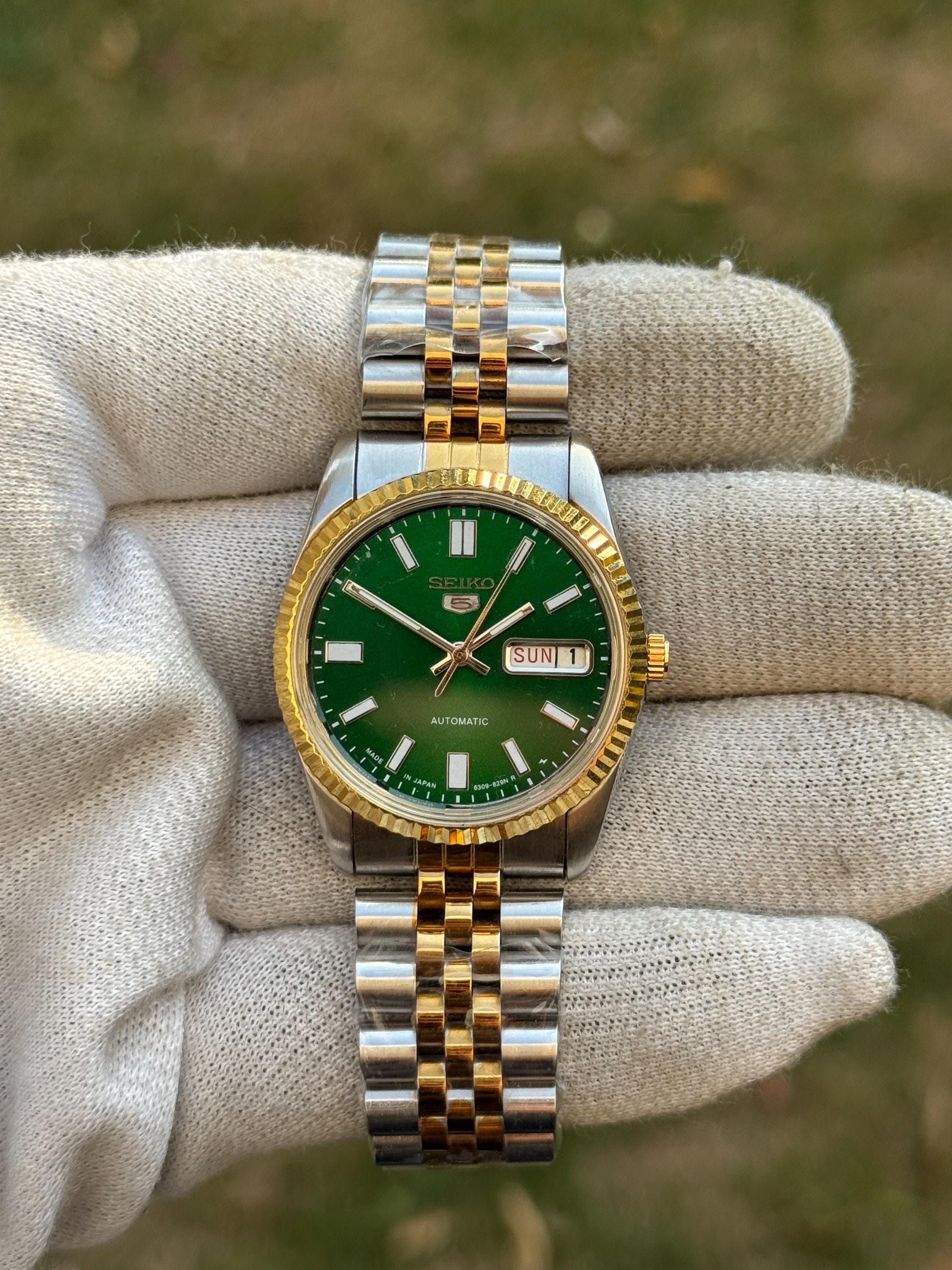 Vintage green dial seiko mens watch - Etsy 日本