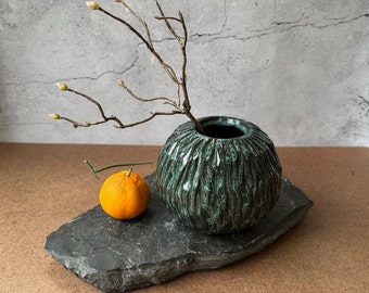 Handcrafted Textured Ceramic Vase: No. 004