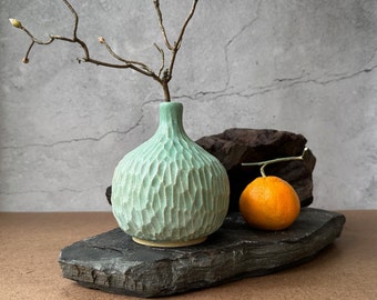 Handcrafted Textured Ceramic Vase: No 002