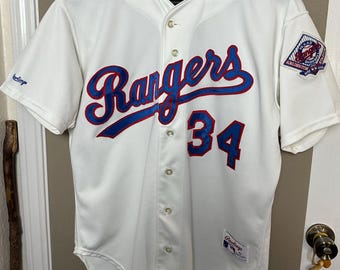 Camiseta vintage de los Texas Rangers de Nolan Ryan de 1993, marca Rawlings, talla 46.