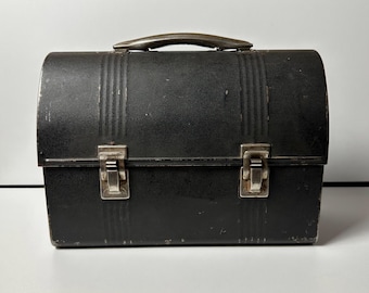 Art Deco Domed 1940's Metal Lunch Box The American Thermos Bottle Co. Norwich Conn. U.S.A.