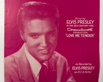Partitura de Elvis Presley "Love Me Tender" de 1956 (Página posterior de la película)