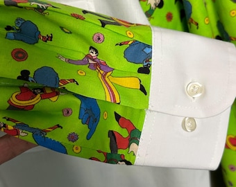 Camisa de vestir para hombre talla XL de The Beatles Yellow Submarine Puritan personalizada