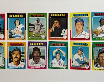 15 tarjetas de béisbol Topps de los Chicago Cubs de 1975