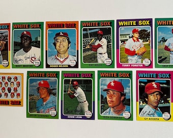 11 tarjetas de béisbol Topps de los Chicago White Sox de 1975