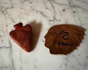 Bolo Philmont de los Boy Scouts of America con parche de cuero, década de 1950