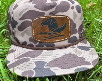 Richardson 256p umpqua camo rope hat | hunting|  | duck | retriever| black Lab | gift | mallard | waterfowl | wetland | marsh print | hunter