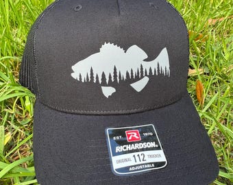 Black Richardson 112 hat | trucker hat | cap | hat | black hat | fishing | gift | bass fishing hat | fisherman gift | outdoor style |