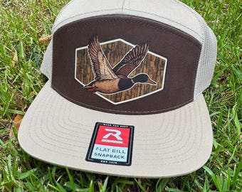 Duck hunting flat bill SnapBack | flying duck | outdoor waterfowl cap | mallard duck  | gift | outdoorsman | Richardson 168 | Hunting Hat