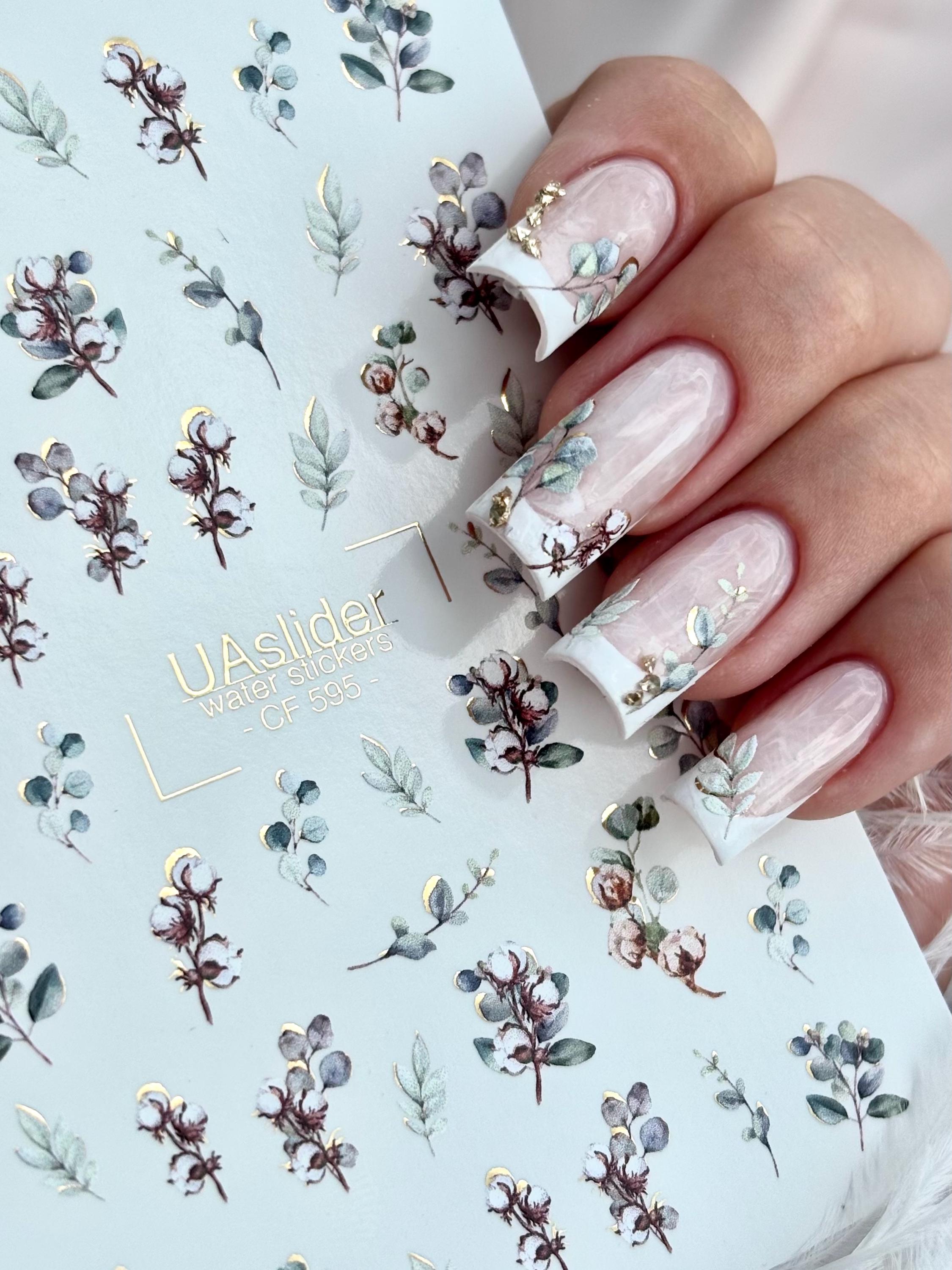 Stickers Autocollants Nail Art Motifs Fleurs Colorées - Déco Ongles Facile