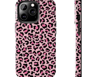 Pink Leopard Print Phone Case | Impact Resistant, Wireless Charging