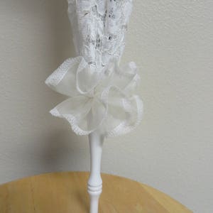 SEE SHOP NOTICE Victorian Walking Stick Parasol Umbrella in the Style of My Fair Lady in Your Choice Color Lace, Extravagant Ruffle, image 5