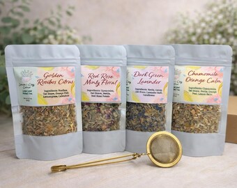 Herbal Tea Sampler Set – 4 Loose Leaf Caffeine-Free Blends