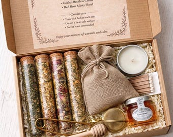 Stress Relief Gift for Friend | Relaxing Tea Care Package | Calming Self Care Box