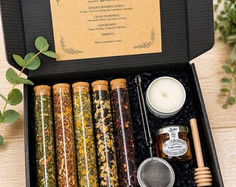 Herbal Tea Gift Box for Him, Father’s Day Gift for Men, Relaxation Tea Set, Self Care Gift, Birthday Gift, Tea Lover Gift