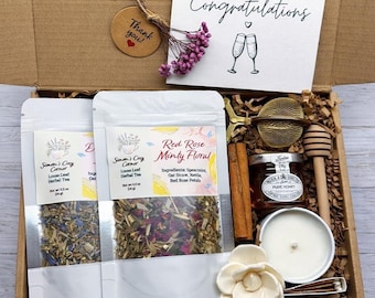 Congratulations Gift Box, Tea, Honey & Candle, Wedding Anniversary