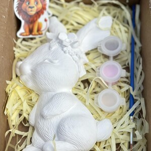 Easter Bunny Painting Kit | Color your own figure | Plaster Painting Easter Bunny | Kids Painting Party Favor | Pre School Activity