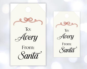 Lot d'étiquettes-cadeaux imprimables Simple from Santa (téléchargement numérique)