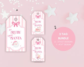 Lot d'étiquettes cadeau imprimable du Père Noël (téléchargement numérique)