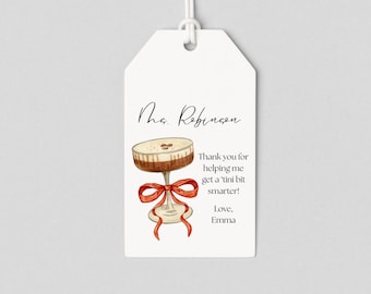 Étiquette cadeau de Noël imprimable : Espresso Martini Design (téléchargement numérique)