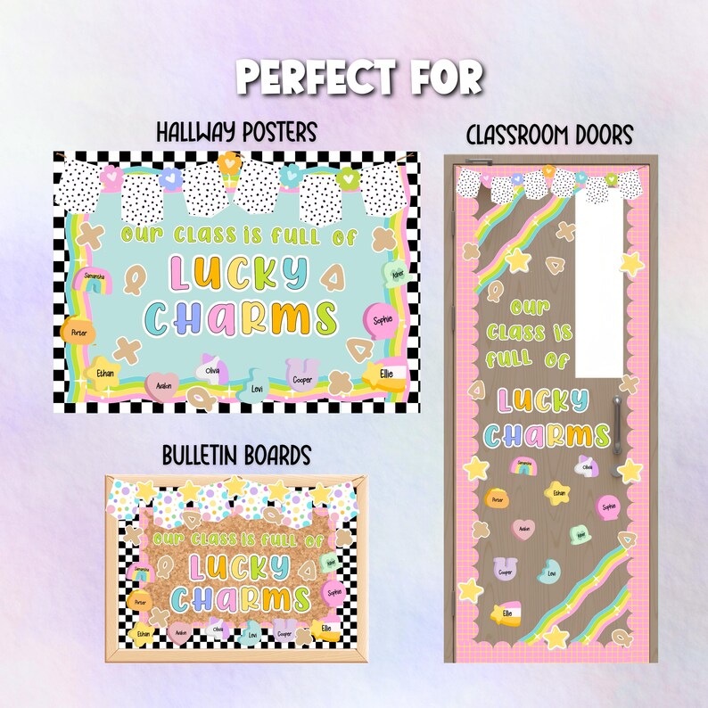 St. Patrick's Day Bulletin Board Kit | Lucky Charms Classroom Decor ...