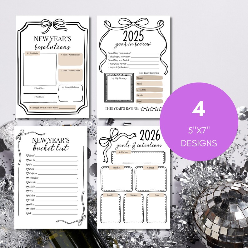2026 Goals & Intentions | Coquette Bow Goal Setting Printable | New ...