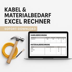 Plantilla de Excel para cálculo de cables y materiales | Cálculo automático de longitud, desperdicio y coste | Para profesionales de la construcción y planificación de obras