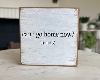 Wood Block Sign | Funny Office Decor, Sarcastic Desk Sign, Introvert Gift