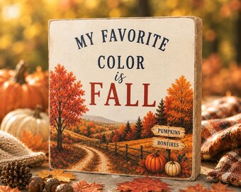 Fall Decor | Pumpkin Decor | 5x5 Wood Sign Print | Shelf Sitter