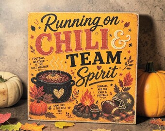 Game Day Decor | Football Shelf Sitter | 5x5 Wood Sign Print