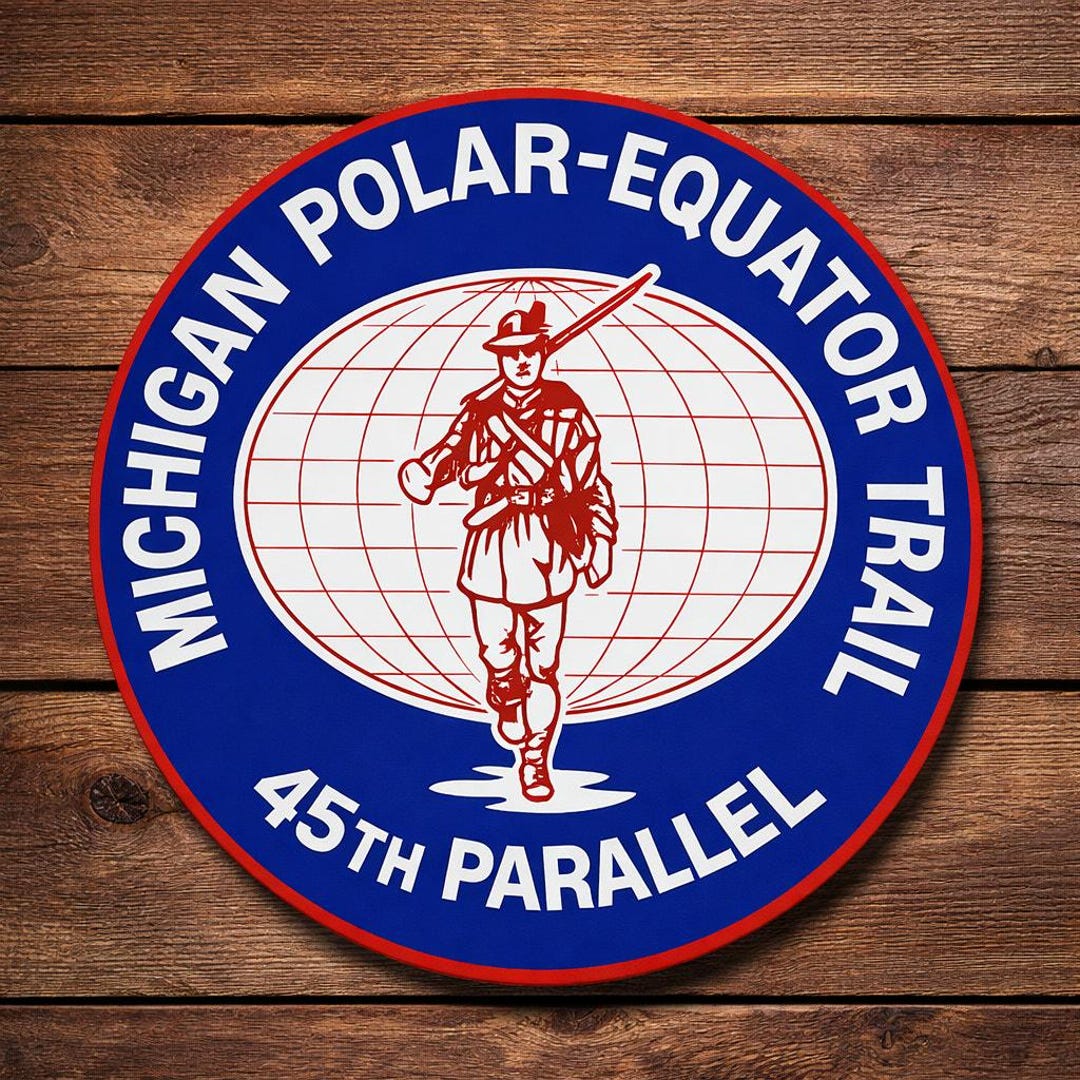 Michigan Polar Equator Trail Sign 45th Parallel Michigan State Midwest ...