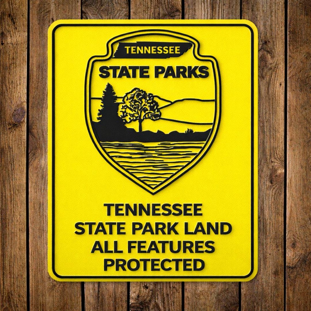 Tennessee State Park Sign All Features Protected Forest Forestry DNR ...